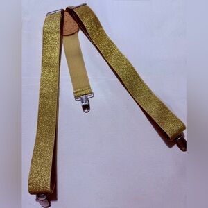 #Unisex Gold Glitter Glittered Adjustable Y-Style Back suspenders